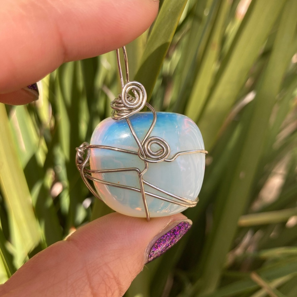 Opalite wire wrapped necklace